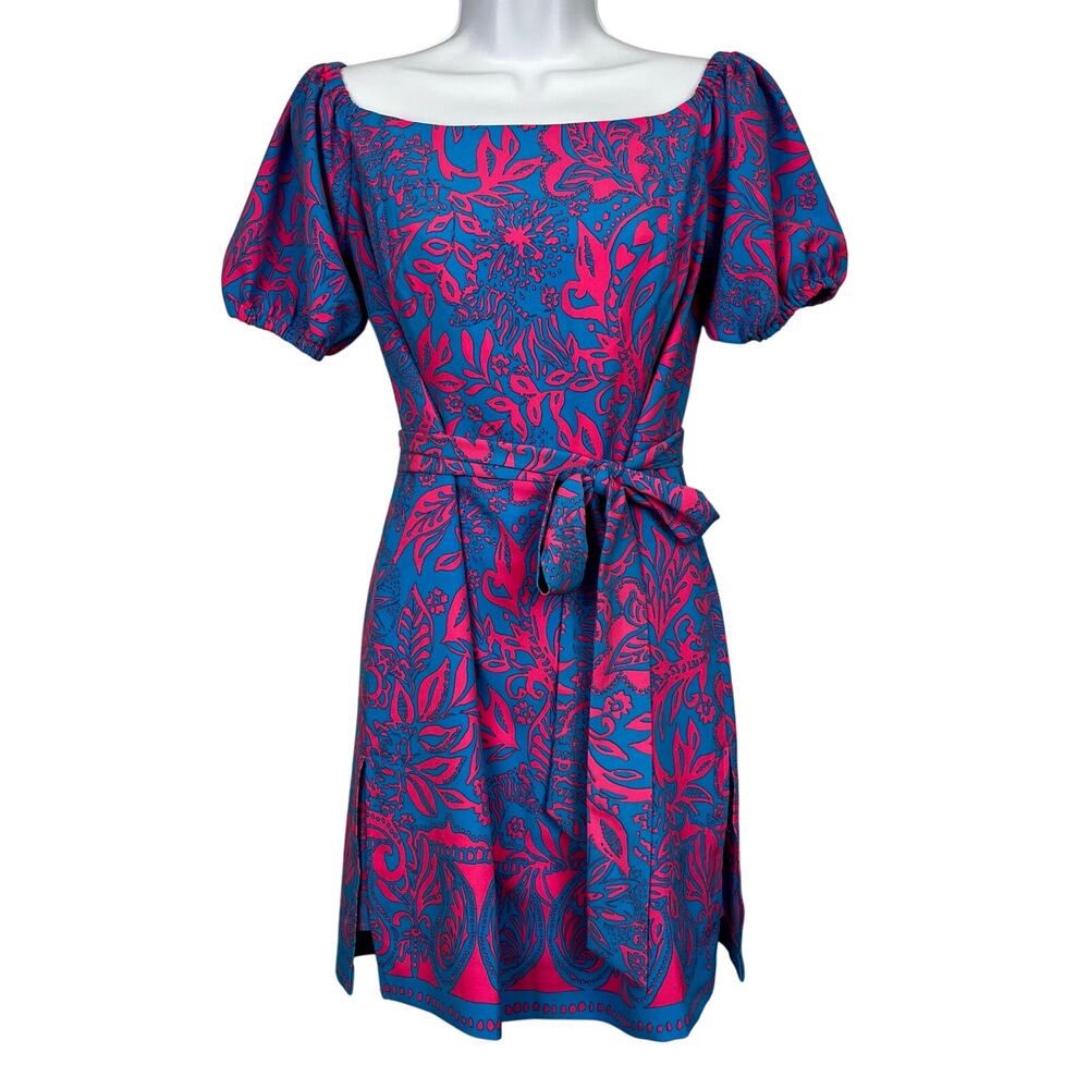 Lilly Pulitzer Jada Off The Shoulder Romper Dress Shorts Size 6 Belted